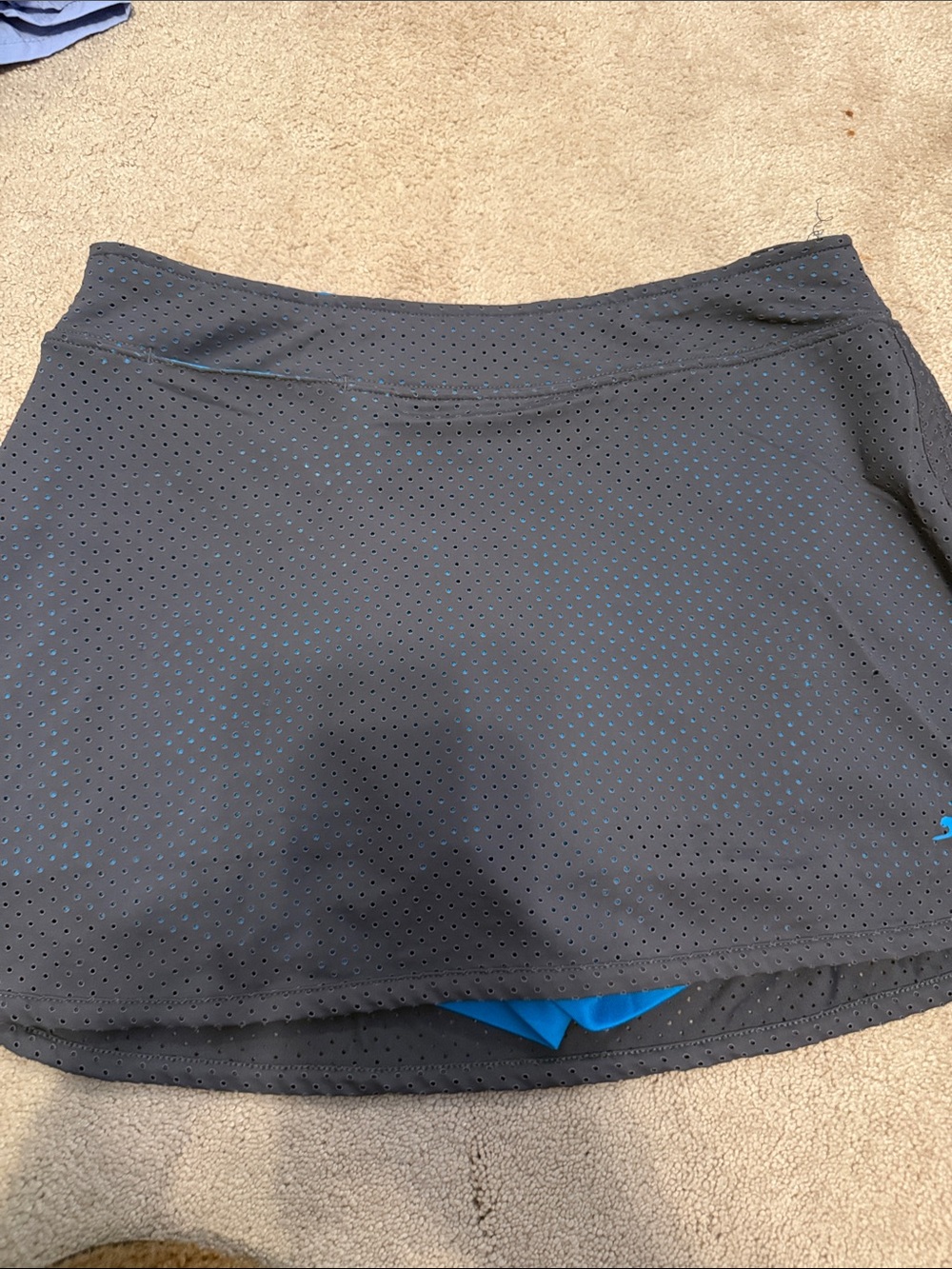 Slazenger Black and Blue Perforated Athletic Skort